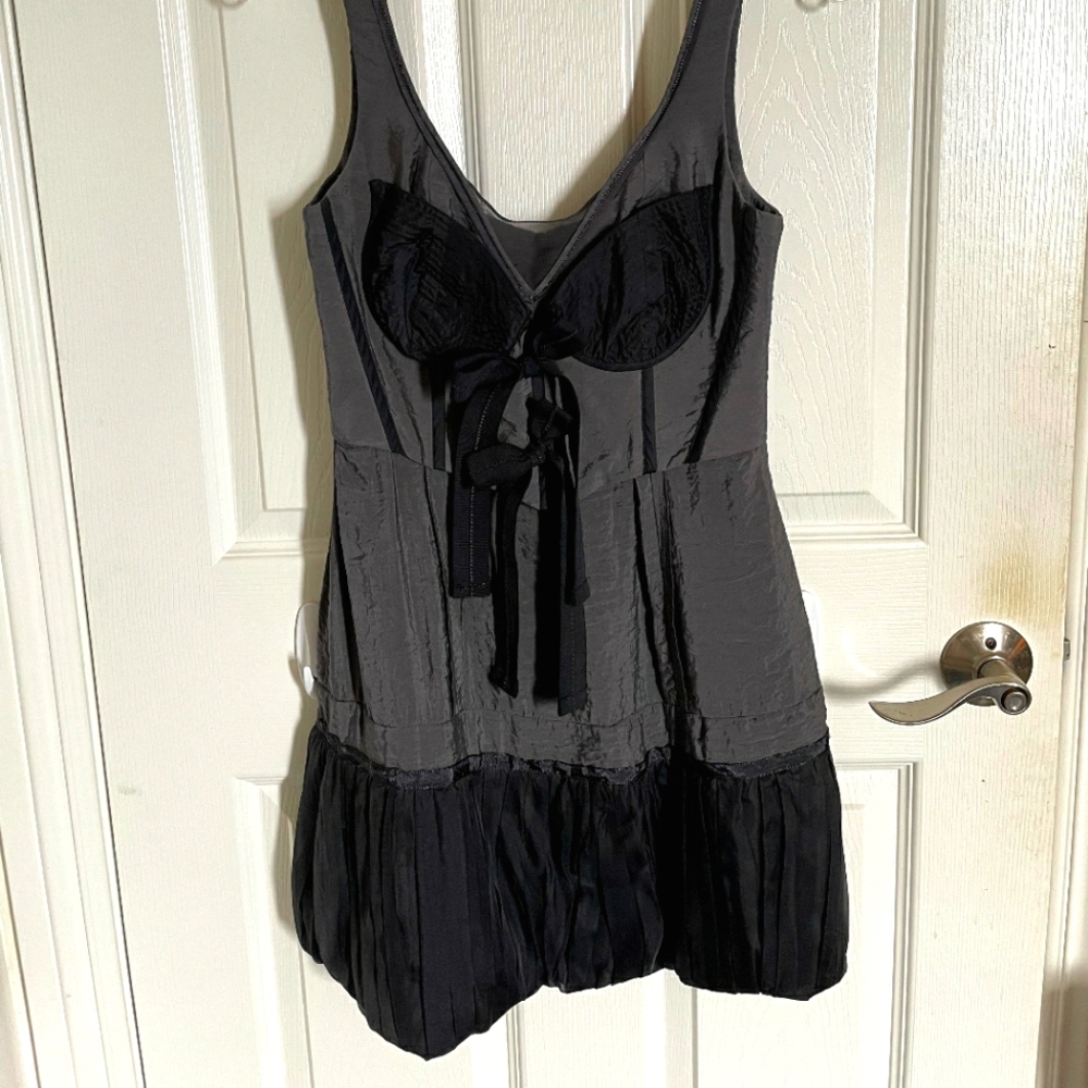 BCBGMaxAzria Runway Bustier Lingerie Dress Grey size 2